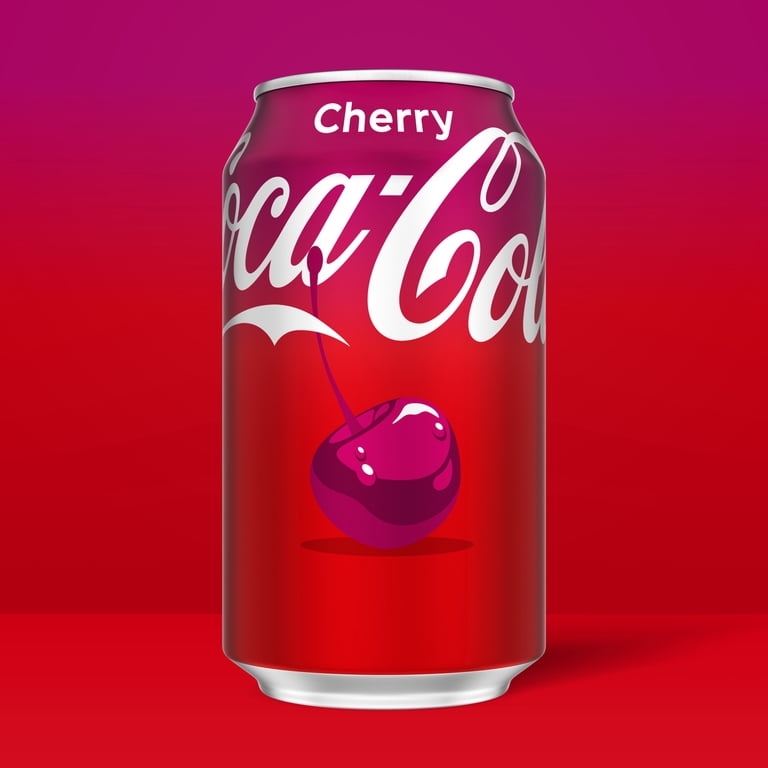Coca-Cola Cherry Soda, 12 fl oz, 12 Pack Cans, Sparkling Cherry