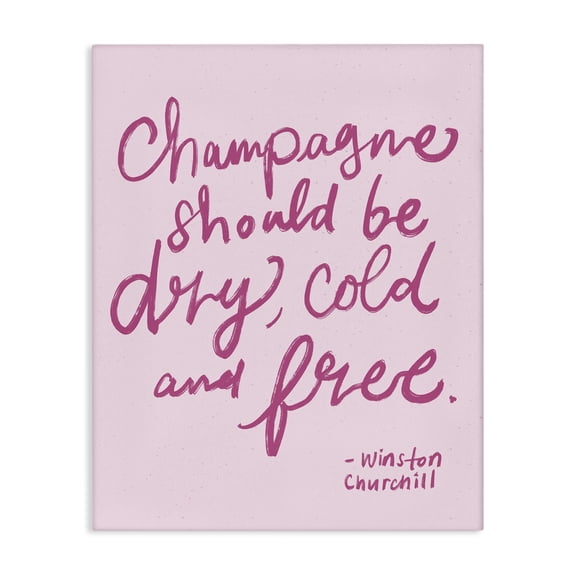 Stupell Industries Dry Cold Free Champagne Food & Beverage Painting Wrapped Canvas Art Print Wall Art, 16 x 20