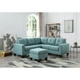 thumbnail image 4 of Newbury 82 In. W 2-Piece Polyester Twill L Shape Sectional Sofa In Teal, 4 of 4