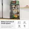 Kitchen Microwave Stand Shelf 4 Tiers Metal Bakers Rack with Casters