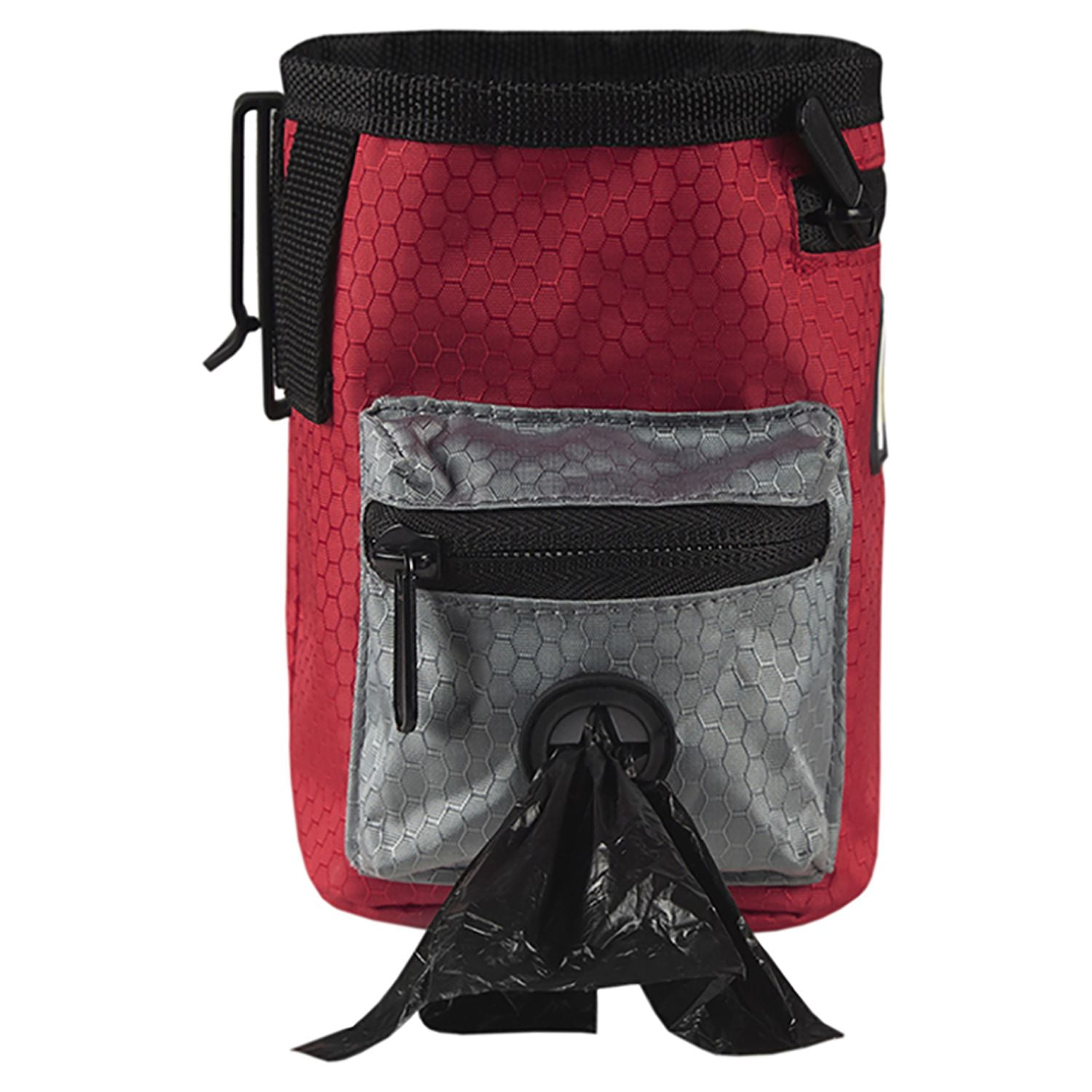 Pefilos 5.5" Pet Training Hands-Free Snack Bag(No Snacks), Training Bag for Kibbles Toys with Poop Bag Dispenser, Red Pefilos 5.5" Pet Training Hands-Free Snack Bag(No Snacks), Training Bag for Kibbles Toys with Poop Bag Dispenser, Red