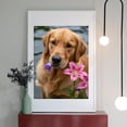 thumbnail image 2 of Diamond Art Kit for Adults, Golden Retriever With Pink Flowers Diamond Painting for Adults Beginners, 5D DIY Diamond Art Painting Kits, Colorful Diamond Painting Craft for Home Decor 12x16, 2 of 7