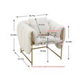 thumbnail image 5 of ARCTICSCORPION Modern Sling Accent Chair with Shredded Foam Cushion, White, 5 of 7