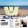 thumbnail image 5 of Wukai Lemon Yellow Checkboard Print Zipper Bag,large Beach Tote Bag,Waterproof Sandproof Bag,Grocery and Picnic Tote Travel Bag, 5 of 5