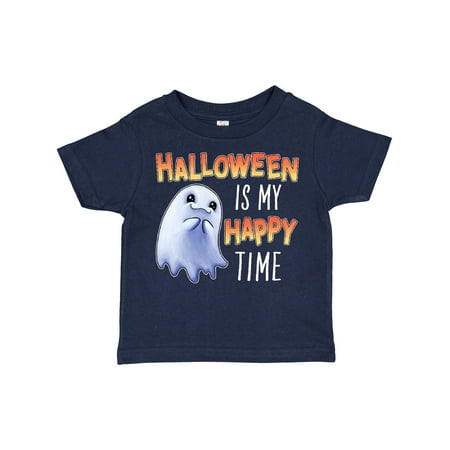 

Inktastic Halloween is My Happy Time with Cute Ghost Gift Toddler Boy or Toddler Girl T-Shirt
