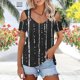 thumbnail image 5 of Pantalones Cortos para Mujeres Sexy No Posicionamiento Impreso Cuello en V Manga Corta Suelta Superior, Blusa Casual de Poliéster, Lavado a Mano Primavera Verano, 5 of 9
