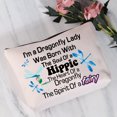 thumbnail image 2 of Dragonfly Lady Makeup Bag Dragonfly Lover Gifts Cosmetic Bag Dragonfly Zipper Pouch Bag Dragonfly Merchandise Dragonflies Animal Lover Gift, 2 of 6