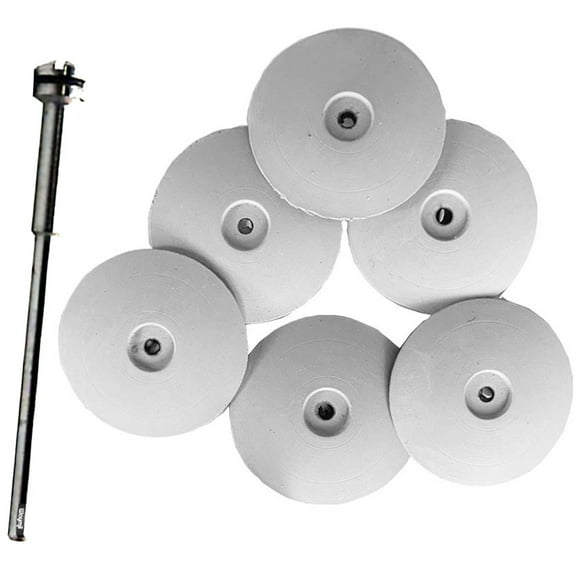 6 Pcs Silicone Polishing Wheels Knife Edge White Coarse W/Mandrel EVE Germany