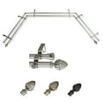 thumbnail image 1 of Dagan 13/16" Double Bay Window curtain rod Adjustable 20"-36", 38"-72" - Satin Nickel,(ABay-67-5D), 1 of 4