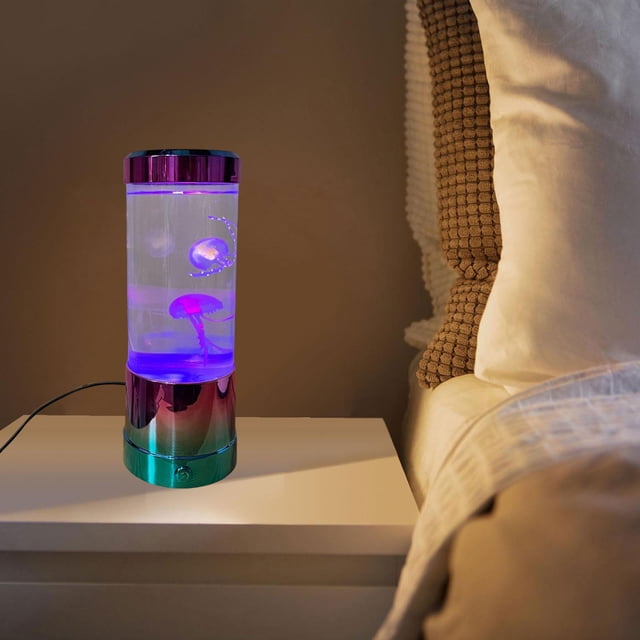 Lámpara de medusa con alimentación USB para niños, padres, luz de noche, lámpara de escritorio para dormitorio, restaurantes, cumpleaños, oficina, 9x9x23cm