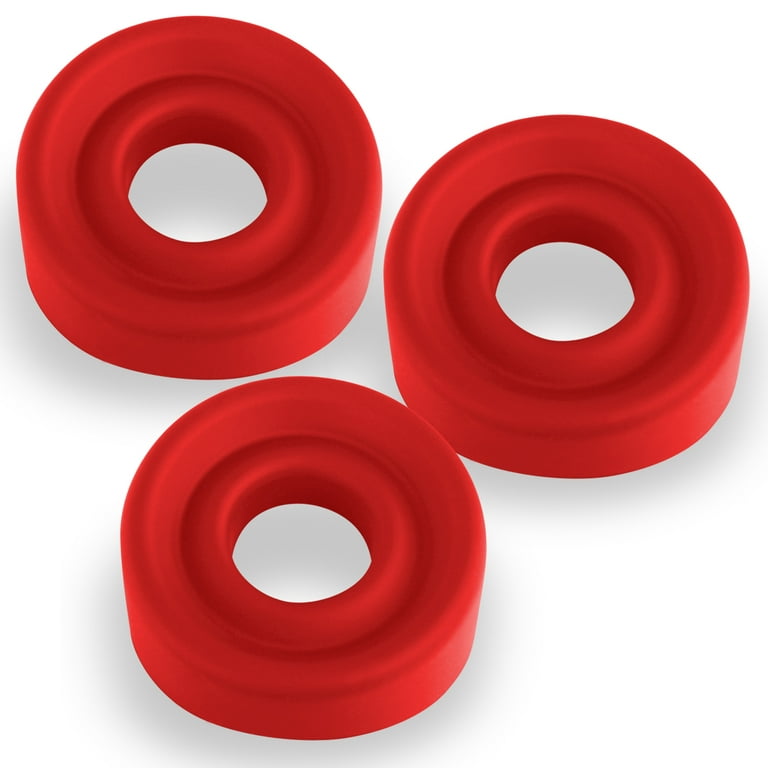 LeLuv Medium Red Silicone Sleeve Vacuum Seal 3 Pack for 1.75 Inch to 2.25  Inch Penis Pump Cylinders