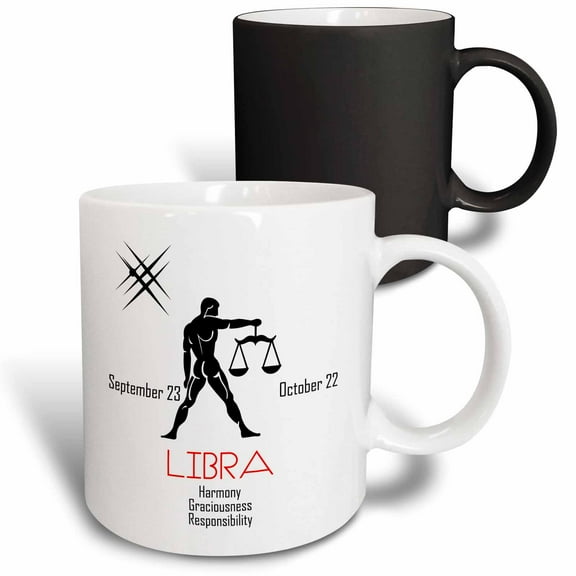 3drose, Zodiac Symbol Libra on White Background, 11oz Magic Transforming Mug