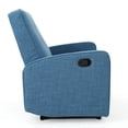 thumbnail image 5 of Manual Recliner Chair, 47" Wide Standard Size Recliner with Manual Reclining Mechanism, Gray Fabric Upholstery for Living Room and Bedroom, Blue, 5 of 12