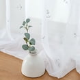 thumbnail image 4 of Anjee 2 Panels Rod Pocket Voile Sheer Curtains, White Polyester Semi Window Drapes with Printed Patterns, 52" x 45", 4 of 9