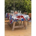 thumbnail image 3 of Outdoor Tablecloth with Umbrella Hole for Patio/Picnic/Party/Camping, Independence Day Gnomes Waterproof Table Cloth Rectangle Table Cover Washable, 4th of July Red Blue Poppy Floral (60"x 84"), 3 of 8