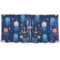 thumbnail image 7 of Yayeee Kitchen Curtains Tier Set of 2 Light Filtering 57"x24" Over Sink Window Panels, Blue Jellyfish, 7 of 7