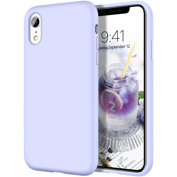 iPhone XR Cases, iPhone XR Case FYBTO Slim Lightweight Smooth Liquid Silicone Soft Gel Rubber Microfiber Lining Cushion Texture Cover Shockproof Protective Phone Cases for iPhone 10 XR, Light Blue