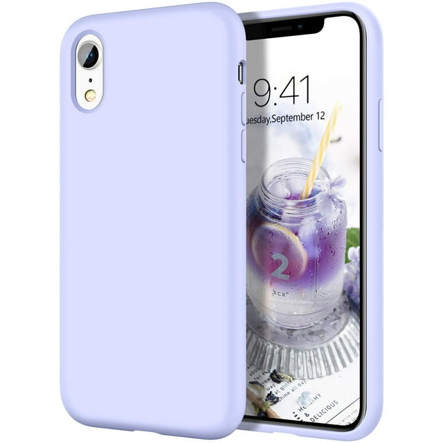 iPhone XR Case, iPhone 10 XR Case Slim Lightweight Smooth Liquid Silicone Soft Gel Rubber Microfiber Lining Cushion Texture Cover Shockproof Protective Phone Cases for iPhone XR, Purple