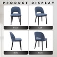 thumbnail image 3 of Wooden Dining Chairs Set of 2, Modern Fabric Upholstered Dining Room Chair Kitchen Chairs, Farmhouse Dinner Chair for Kitchen Dining Room, Blue-Hollowed, 3 of 8