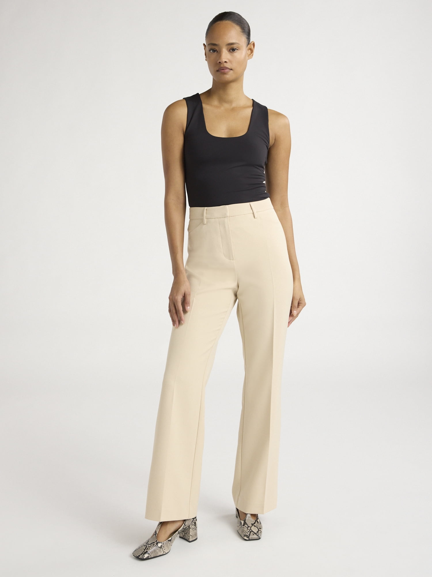 Scoop Women's and Women’s Plus Crepe High Rise Bootcut Suit Pants, Sizes 0-28