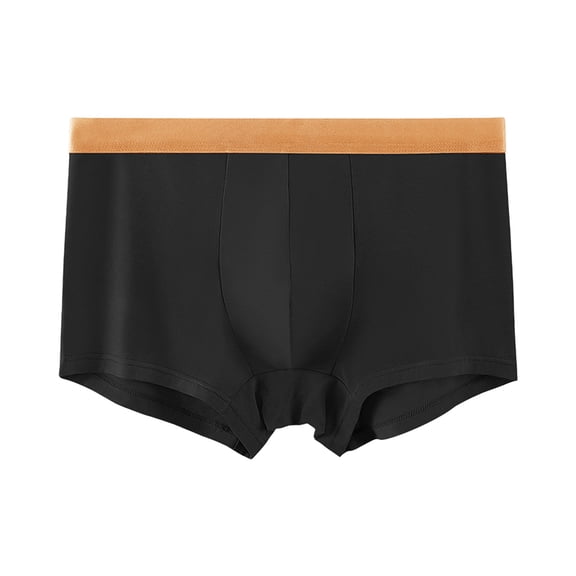 Fnooota Mens Boxer Briefs, Mid-Rise Breathable Casual Stretch Men's Underwear Black Size 2XL