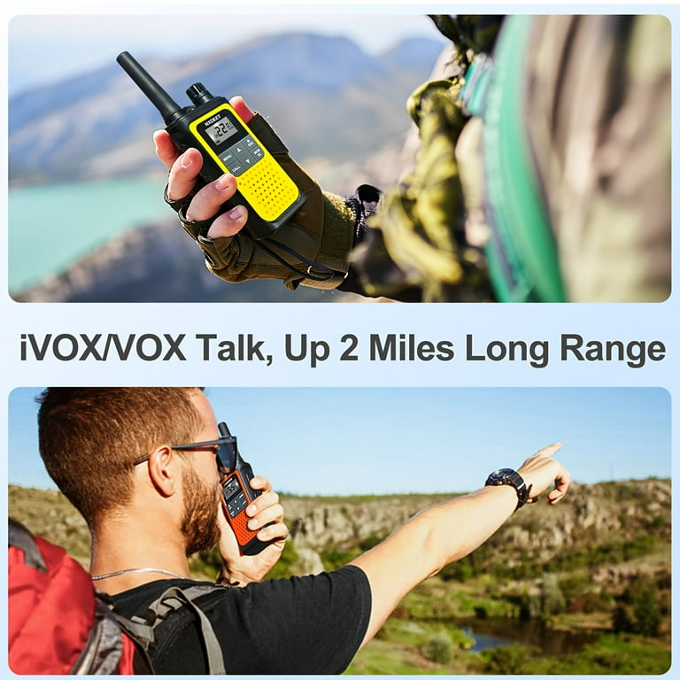 NXGKET Rechargeable Walkie Talkies 4 Pack, 22 Channel Long