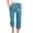 Blue, variant on Jsaierl Plus Size Cotton Linen Capris Pants Women Summer Elastic Waist Pant Casual Drawstring Comfy Trousers Print Lounge Palazzo Pants