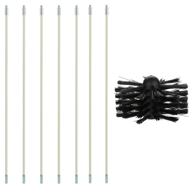 Kit de Brosse de Nettoyage pour Évent de Cheminée et Sécheuse – Tiges Pliables avec Poils en Nylon – Réduit les Risques d'Incendie, Améliore la Circulation de l'Air