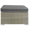 thumbnail image 3 of Modway Repose Rattan & Fabric Patio Ottoman in Light Gray and Charcoal, 3 of 4