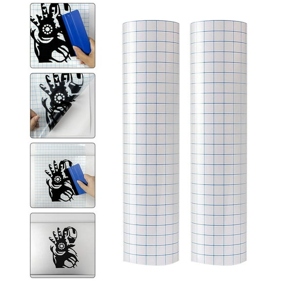 Frisco White PVC Transfer Tape for Crafts and Accessories 2pcs with Blue Grid Lines for Easy