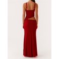 thumbnail image 5 of Women Bodycon Spaghetti Strap Cutout Maxi Dress Hollow Sexy Fitted Dresses Slip Long Dress Evening, 5 of 6