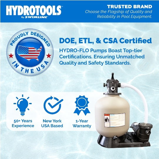 Hydrotools Hydro-Flo 1.5 HP Pool Pump, 4980 GPH, Extra Large