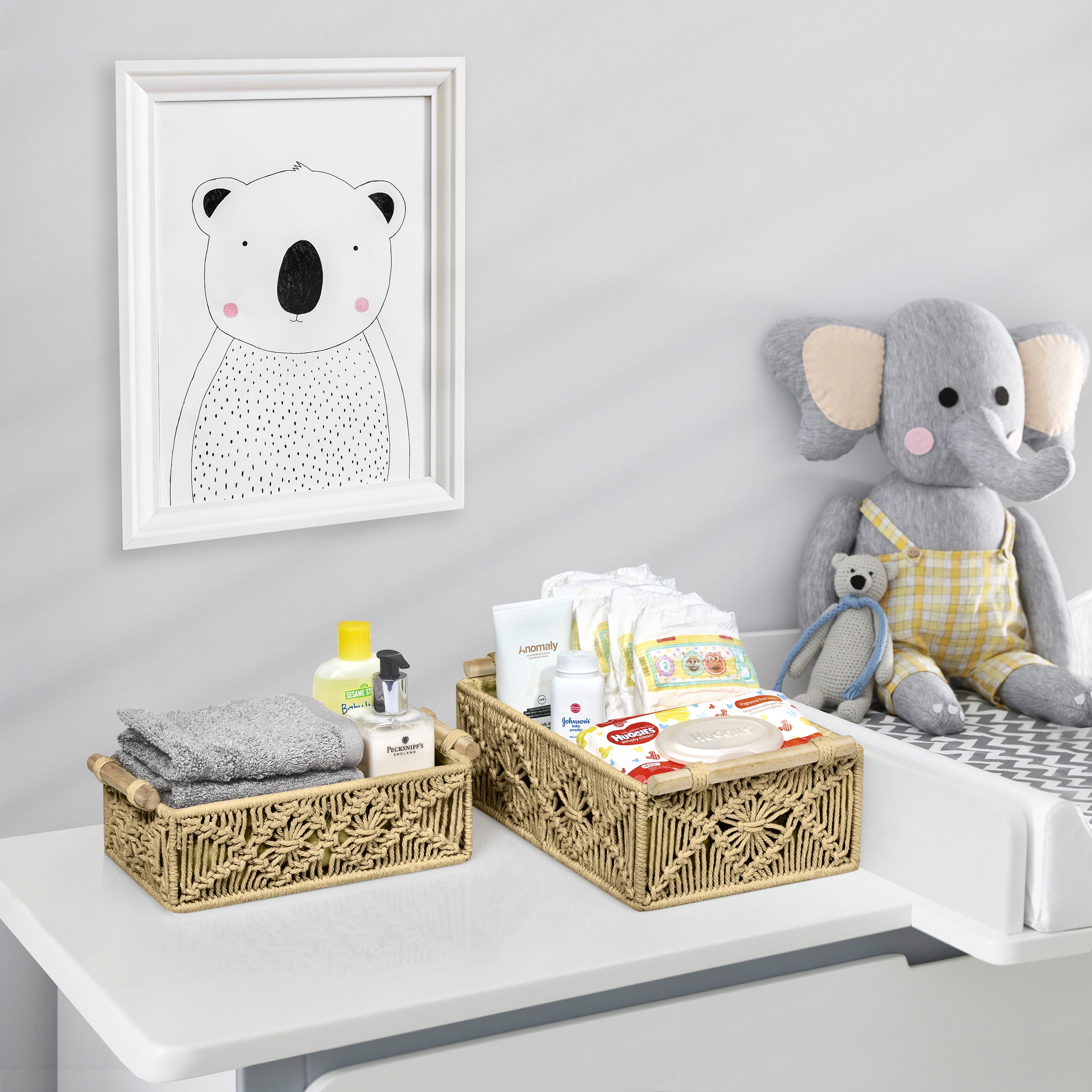 Sorbus Storage Wicker Baskets for Baby Room, Bedroom - Set OF 2