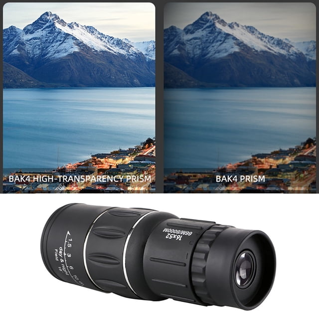 Monocular Telescope with 16x Magnification and 52mm Large Lens for Enhanced Long Range Outdoor Viewing
