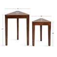 thumbnail image 4 of Kate and Laurel Talcott Mid-Century Nesting Side Tables, Set of 2, 16 x 16 x 25, Walnut Brown, Decorative Modern Solid Wood Bedroom Nightstand Tables for Storage and Display, 4 of 9
