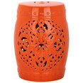 thumbnail image 2 of Safavieh Flora Glazed Ceramic Decorative Garden Stool, Orange, 2 of 2