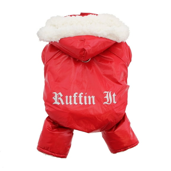 Doggie Design Ruffin It Dog Snow Suit Harness, Red (Small)