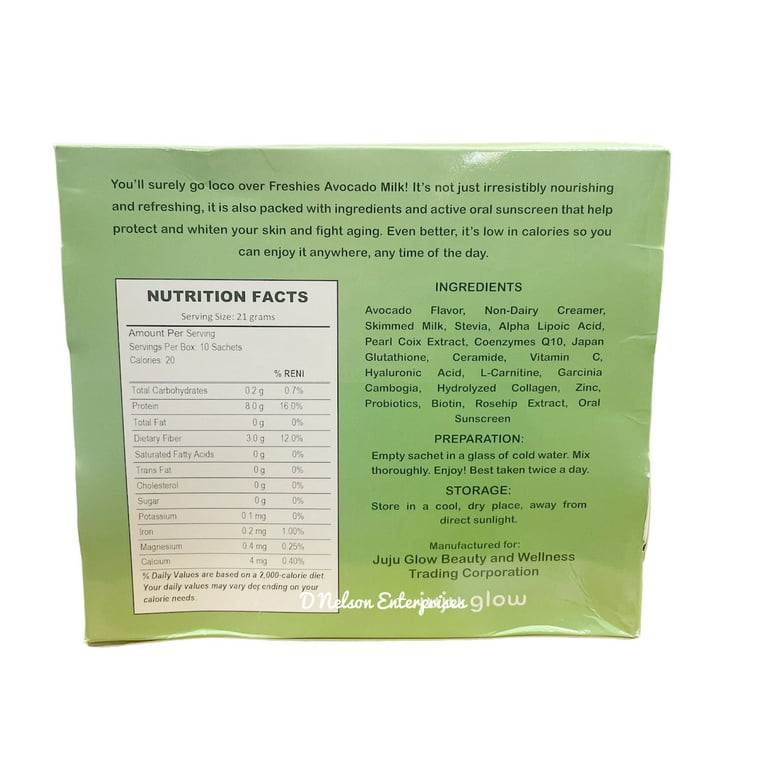 solgar l-glutathione Freshies Avocado Milk by Juju Glow 10 sachets x 21g price in Saudi Arabia |  Amazon Saudi Arabia main image 1