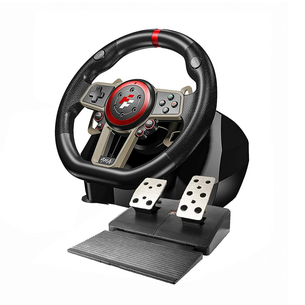 Powtree Game Racing Wheel, PC Racing Wheel, Universal USB Car Sim 270/