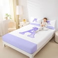 thumbnail image 4 of jejeloiu Bowtie Monogrammed D Full Size Sheets,Ribbon Bow Knot Bed Sheets For Girls 4pcs, 4 of 7