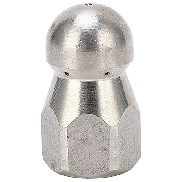 Boquilla para lavadora de alta presión de 5000PSI, boquilla de limpieza para dragado de tuberías, boquilla de chorro de acero inoxidable, cabeza esférica delantera, 1 trasera, 6 agujeros G1/4 pulgadas