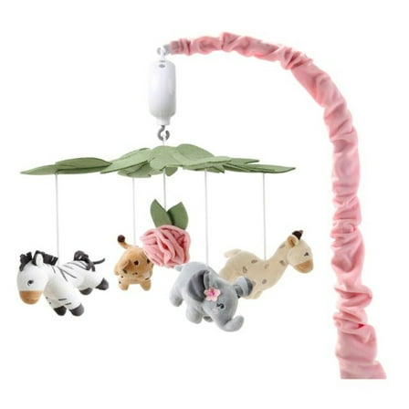 The Peanutshell Wildest Dreams Pink Musical Crib Mobile for Baby Girls