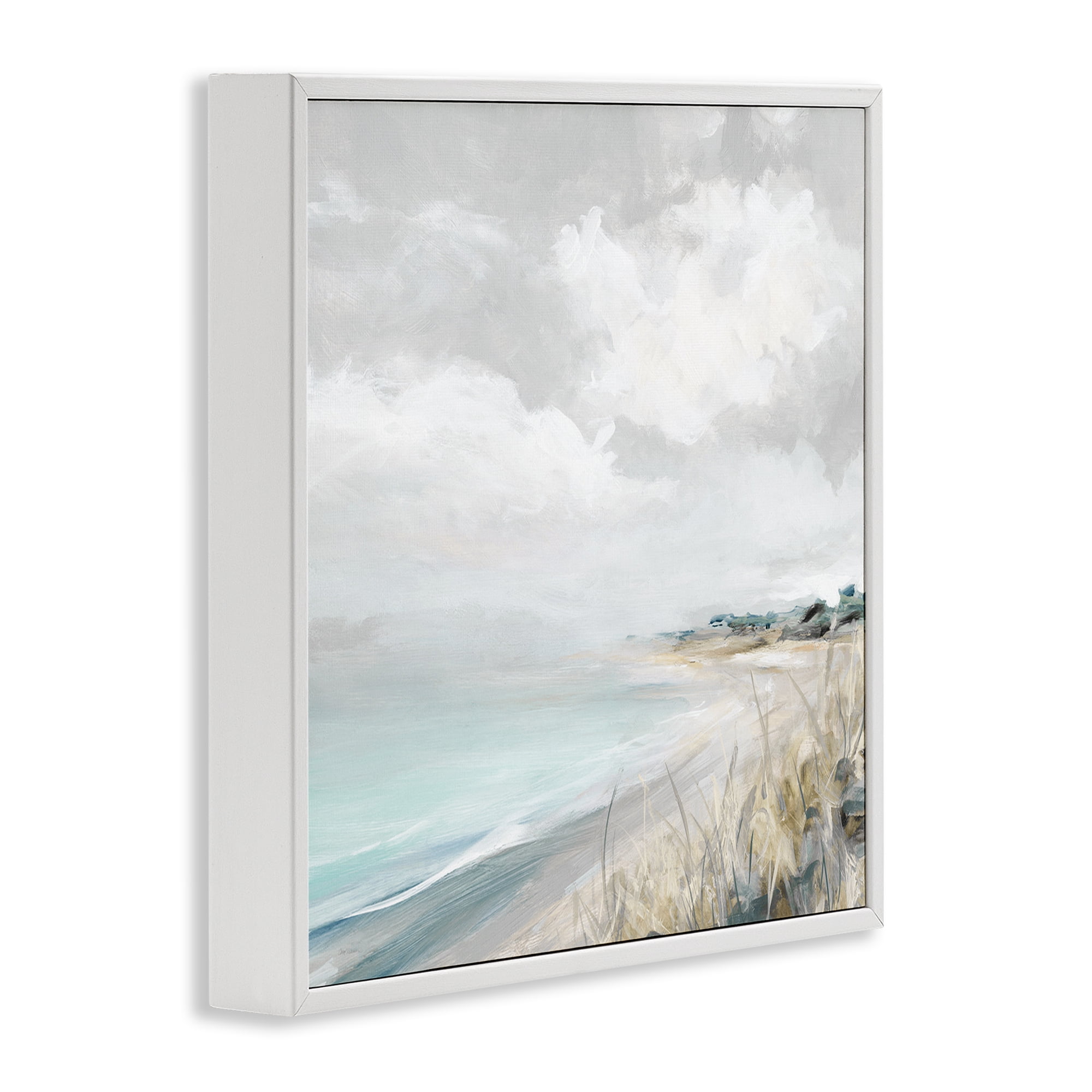 Stupell Industries Coastal Morning By The Dunes White Framed Giclee Art, design by Carol Robinson