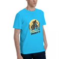 thumbnail image 2 of Graphic Tees Vintage Motorcycle Men's Short Sleeve Standard T-Shirt 150g Spider Baby Blue, 2 of 8