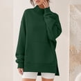 thumbnail image 6 of Mock Neck Sweatshirt for Women 2026 Cute Crew Neck Long Sleeve Sweatshirt Fall Winter Fashion Outfits Clothes Dark Green 3XL, 6 of 8