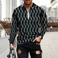 thumbnail image 2 of IROINNID Discount Long Sleeve Pullover Shirts for Men Loose Unisex Daily T-shirt 3D Print Half Zipper Tops Blouse,White, 2 of 3