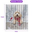 thumbnail image 5 of Playful Goldendoodle Welcomes Winter Snowy Day with Cardinal Bird Shower Curtain Doodle Dog Lover Gifts Idea Waterproof Bathroom Bathtub Curtain - 12017, 5 of 5
