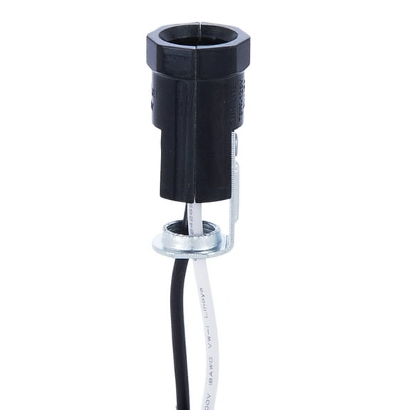 B&P Lamp® Pigtail E12 candelabra socket with 1/8F hickey and 30" wire leads