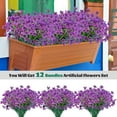 thumbnail image 3 of Nvzi 12 Pcs Artificial Flowers, Artificial Plants for Garden Home Wedding Farmhouse(Purple), 3 of 4