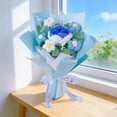 thumbnail image 4 of Crochet Flower Rose Bouquet,Handmade Artificial Flower, Lifelike & No Maintenance, Versatile Home Decor for Living Room, Wedding Party Centerpiece, Ready-to-Use Gift, 4 of 4